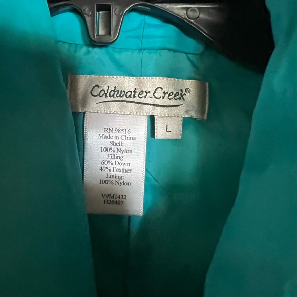 Coldwater Creek Teal  Puffer Vest - Picture 2 of 3